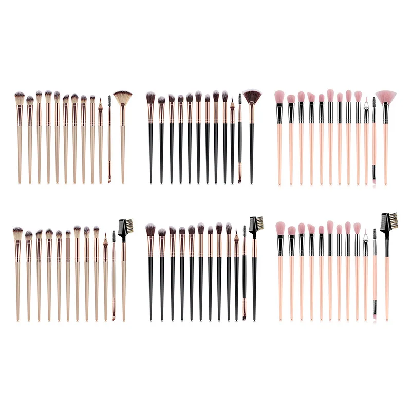 

12pcs Pro Makeup Brushes Set With storage bag Eye Shadow Blending Eyeliner Eyelash Eyebrow Brushes For detail Makeup