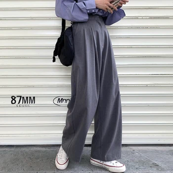 

Mazefeng Straight Large Size Casual Solid Wide Leg Trousers Streetwear Suit Full-Length Hot Selling Chic Loose High Quality Pant