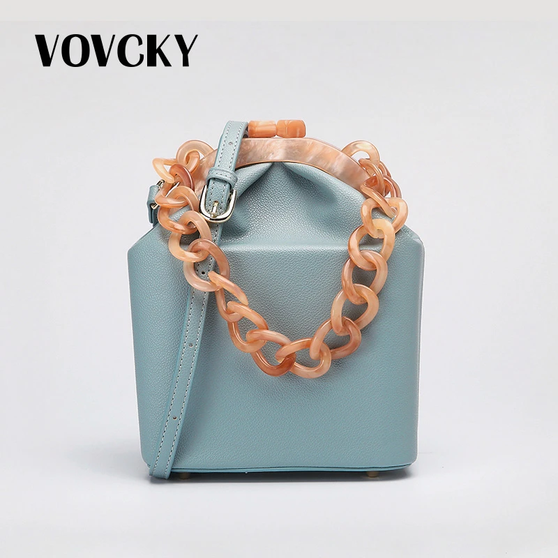 

Luxury Handbags Women Bags Designer Box Bag Women Blue Chain Top Handle Purse Leather Bucket Shoulder Handbag Bolsas Feminina
