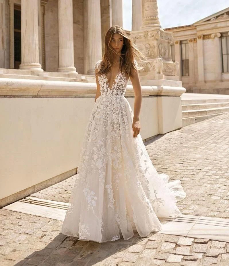 floral lace wedding dress