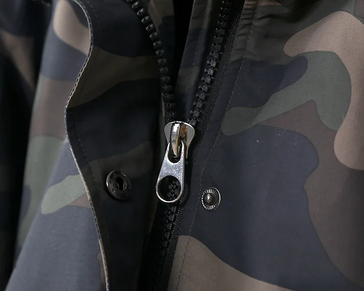 30df48 Handsome Camouflage Printed Fur Collar Hooded Women Coat Cotton Coat 0.78Kg