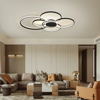 

Modern LED Chandeliers for Living Room Bedroom Home Fixtures Led Ceiling Chandelier Lighting Black Decor Lampara de techo Lamps