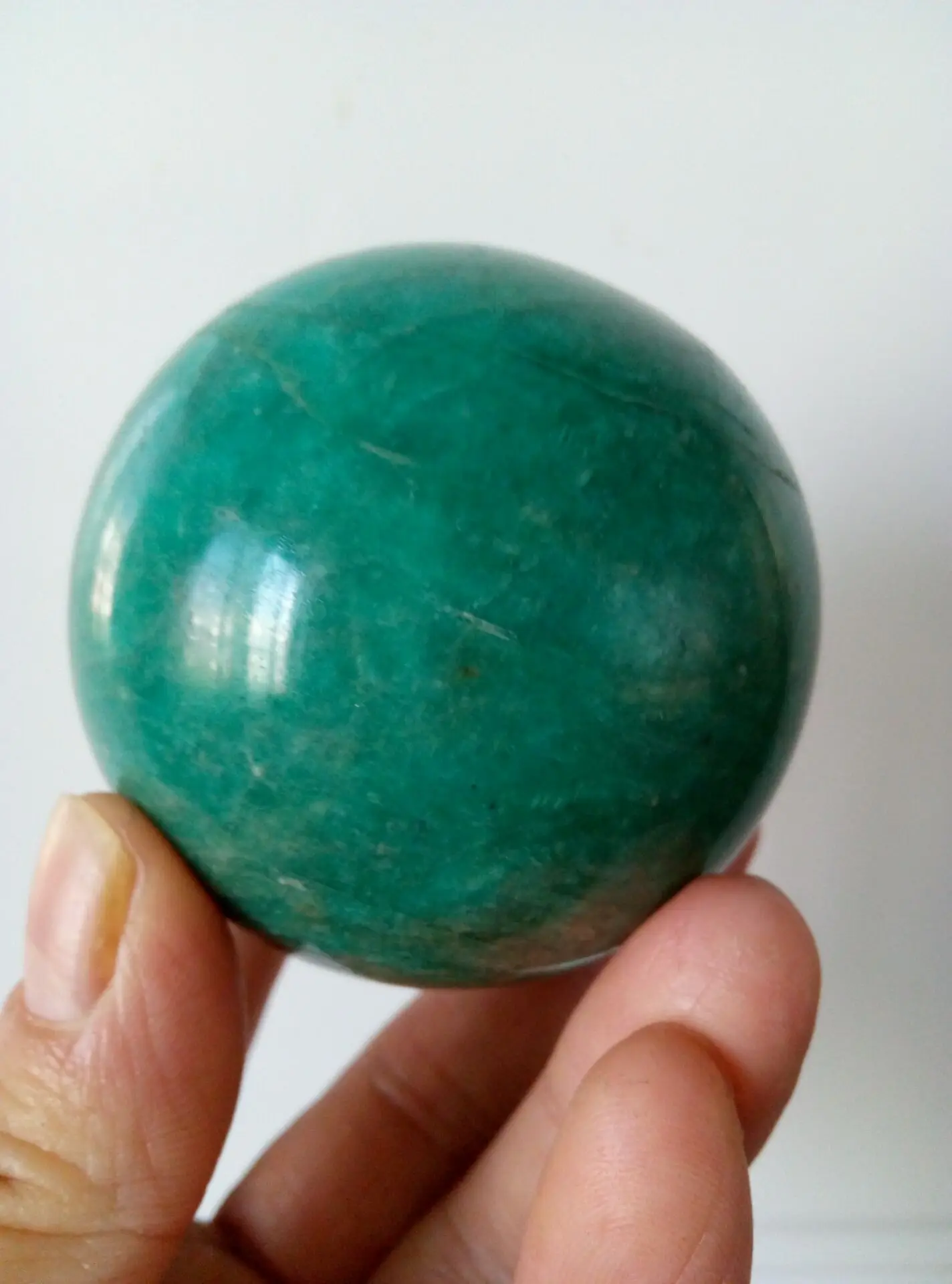 

328g Natural amazonite Sphere Ball Aura Balancing Metaphysical Ball +Stand