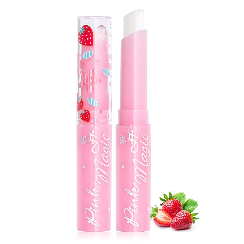 

2019 New Natrual Strawberry Lipstick Long Lasting Smoothing Moisturizing Lip Gloss Warming Lip Balm Lightening Lips Glaze TSLM1
