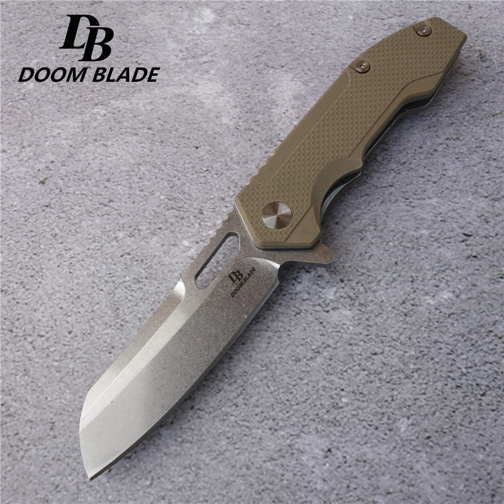 60-61HRC высокое качество Походный нож складной карманный нож спасательный маленький нож для пеших прогулок, барбекю на открытом воздухе - Цвет: Темный хаки