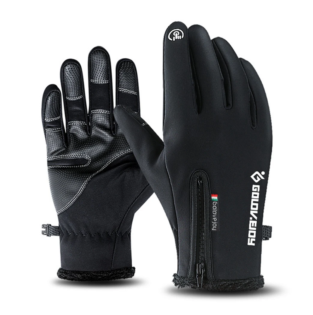 Анти-Щелевые перчатки для велоспорта S-2XL зимний теплый непродуваемый на молнии флисовые перчатки для спорта на открытом воздухе Сенсорный экран перчатки для пальцев Варежки