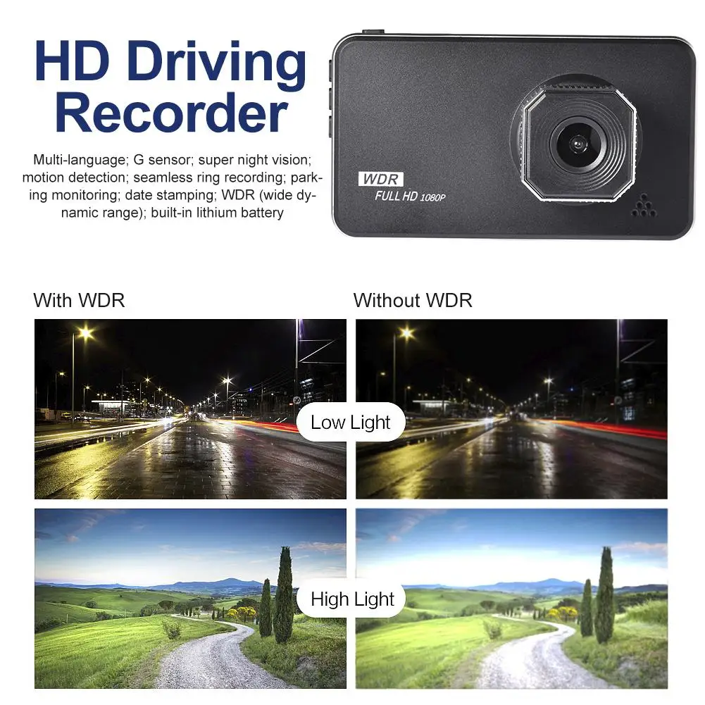 4 дюйма с разрешением Full HD 1080P вождение автомобиля Регистраторы видеорегистратор Даш Cam Автомобильная приборная панель Многоязычная автомобиля Камера DVR видеорегистратор осязаемый ЖК-дисплей Дисплей