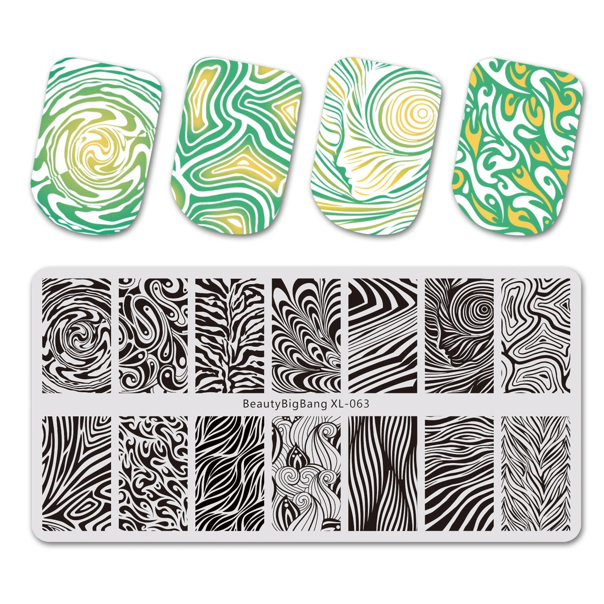 Beautybigbang ногтей штамповки пластины набор точка милое изображение Винтаж нержавеющая сталь печать для дизайна ногтей шаблон плесень XL-044-XL-086 - Цвет: 63
