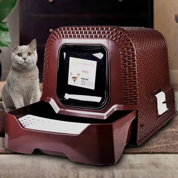 

Closed Litter Box Cat Toilet Cat Litter Deodorization Big Size Thicker Pressure Material Anti-splash Pedal with Tool
