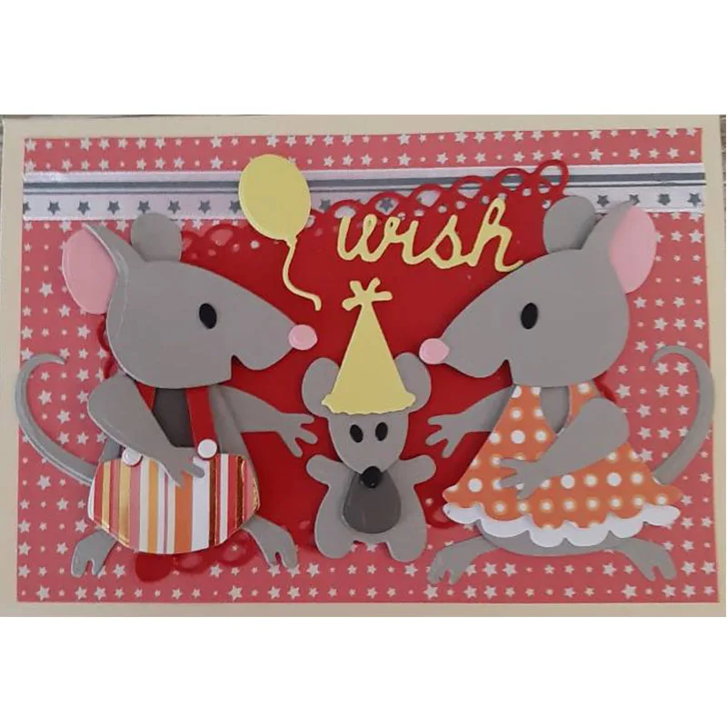 

Collector's Edition Mouse Knife Metal Cutting Die Silver Craft Mold Set Handmade Special Gift Stamp Scrapbook Embossed Template