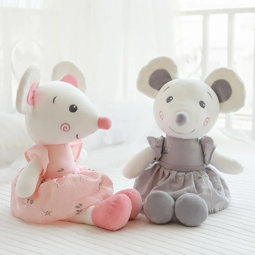 33cm/50cm Cute Dress Mouse Plush Toy Soft Cartoon Animal Rat Stuffed Doll Home Decoration Princess Baby Toys Lovers Kids Gift