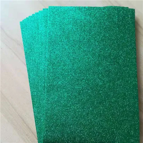 20*30 Cm Glitter Foam Paper Paper-Cut Scrapbook Sticker Kids DIY Craft Handmade Material Wedding Party Decoration Spong Paper dp green