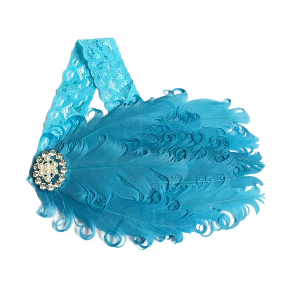 Baby Girls Newborn Headwear Baby flower bow feather headband feather baby headband girl hairbands bow hair Headbands