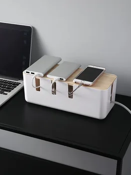 

Wire Storage Box Large Capacity Desktop Charging Socket Data Power Cable Storage Organizer Finishing Box Storage Artifact