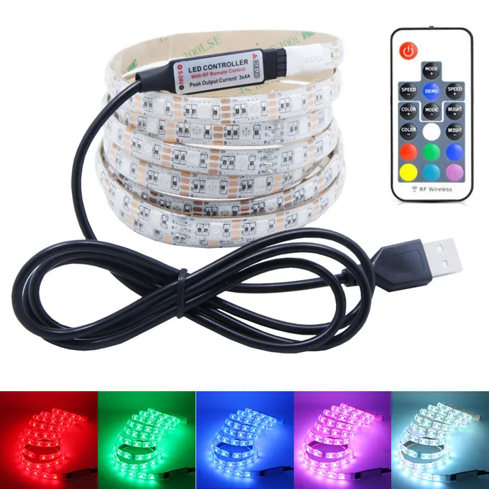 

LED Strip Light For Room USB 2835SMD DC5V Flexible LED Lamp Tape Ribbon RGB 0.5M 1M 2M 3M 4M 5M TV Desktop Screen BackLight