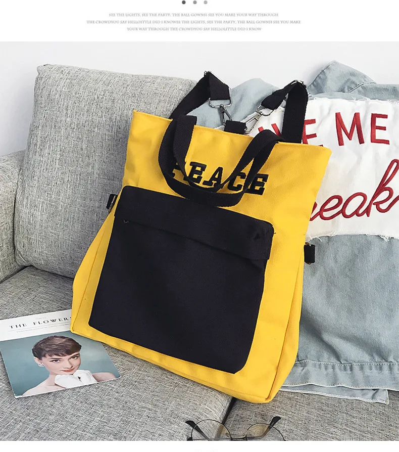 Manufacturers Wholesale New Style Korean-style Canvas Backpack Women's Multi-functional Schoolbag Fashion Shoulder Bag