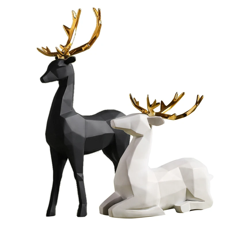 Geometric Elk Resin Decoration Animal Sculpture TV Cabinet Furniture | Дом и сад