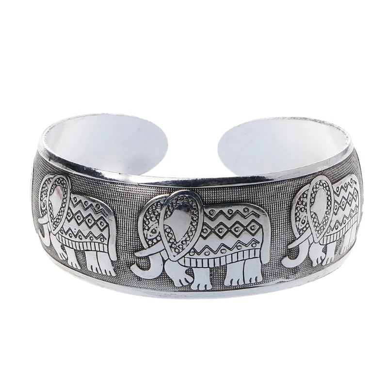 

Vintage Gypsy Ethnic Carved Wide Cuff Bangles Bracelets Tibetan Slivery Jewelry U50C