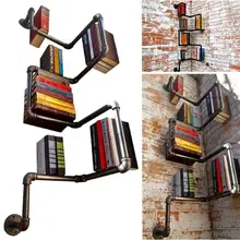 Nuevo estilo Industrial urbano pipa estante almacenamiento estantería libro montaje en pared bricolaje titular decoración de hierro negro