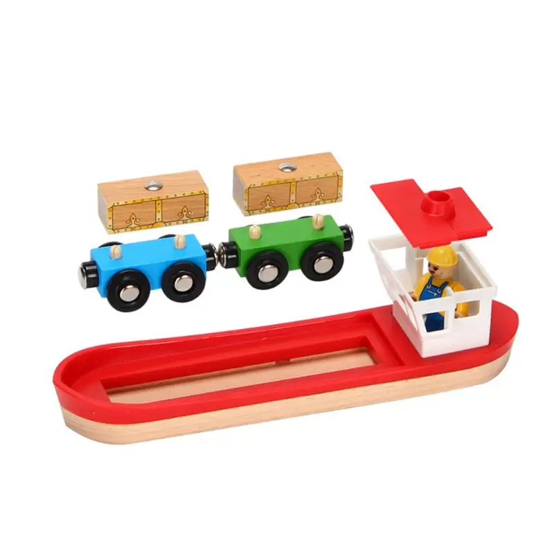 

New DIY Wooden Transport Ship Boat Scene Model Accessories Kids Children Educational Toys