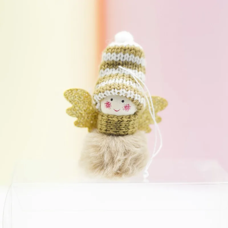 Милый беловолосый Ангел плюшевый ангел с блестящим крылом рождественская подвеска декоративные Висячие статуэтки