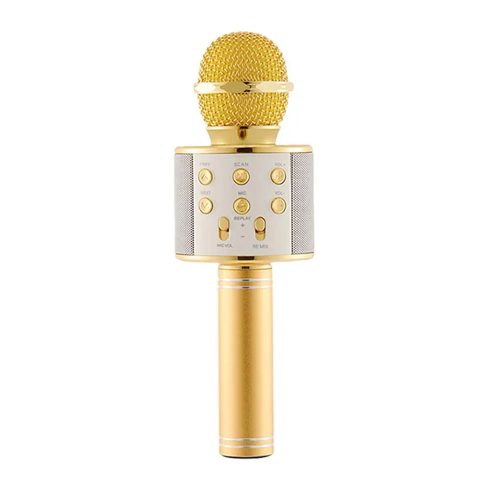 Красочные огни караоке микрофон беспроводной bluetooth-микрофон для караоке аудио караоке устройство для детей подарки на день рождения - Цвет: A
