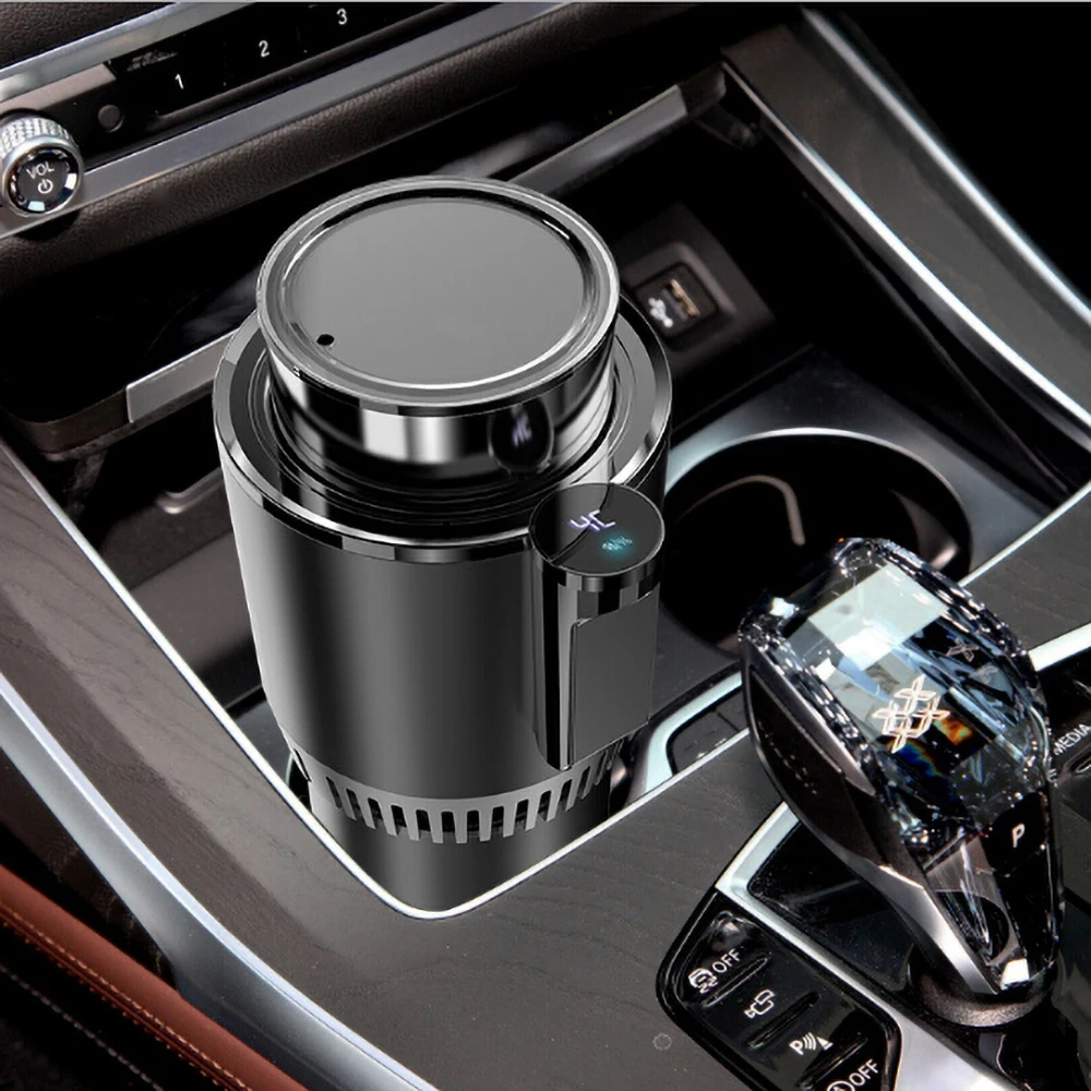 BENEWEAR Portable Car Cup Beverage Cooler Warmer Smart 2-in-1 Water Mug Heating Refrigeration Holder for Travel/Drive/Road Tripper/Recreation 