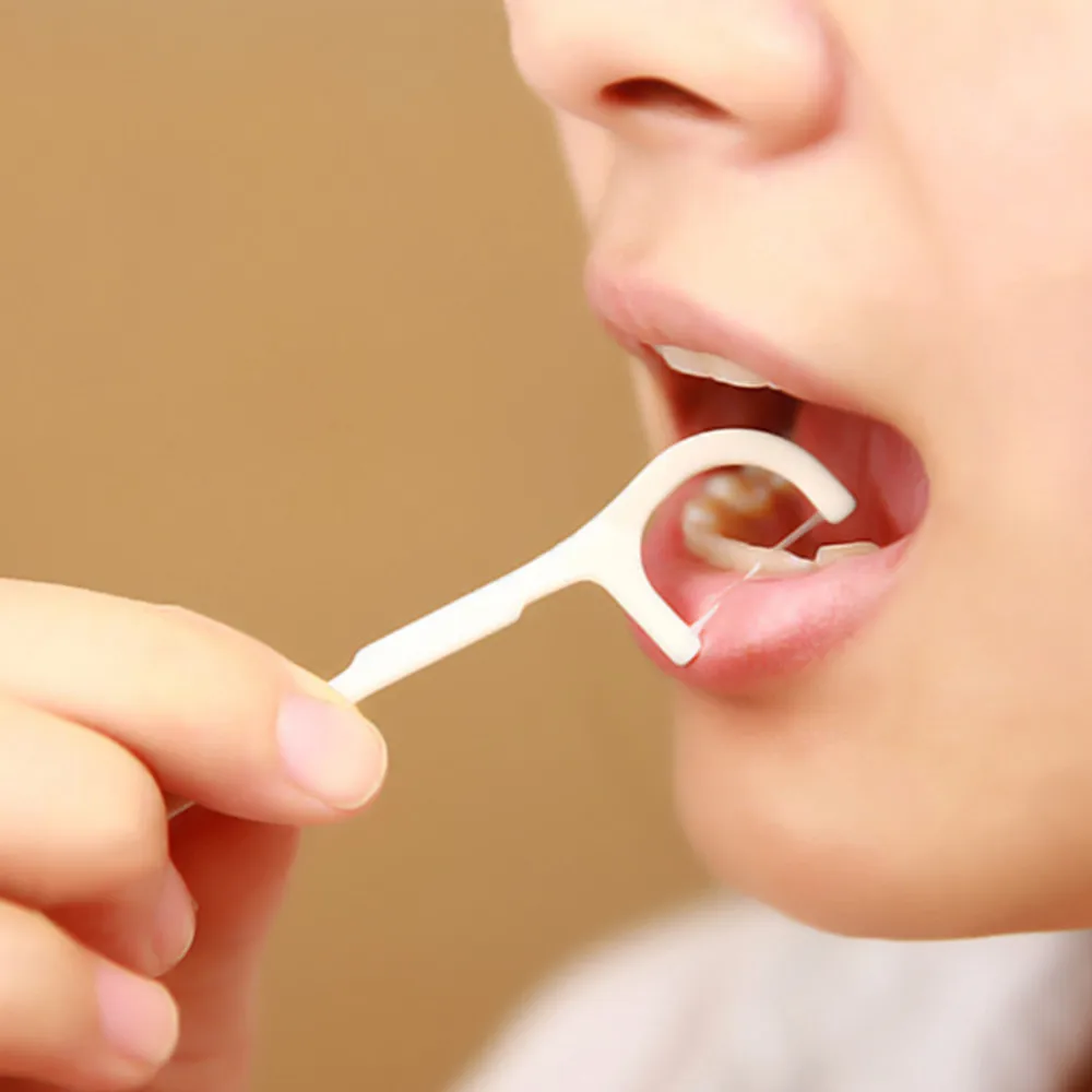 Портативные одноразовые пластиковые зубочистки здоровые зубные зубы зубная нить щетка-зубочистка чистка зубов