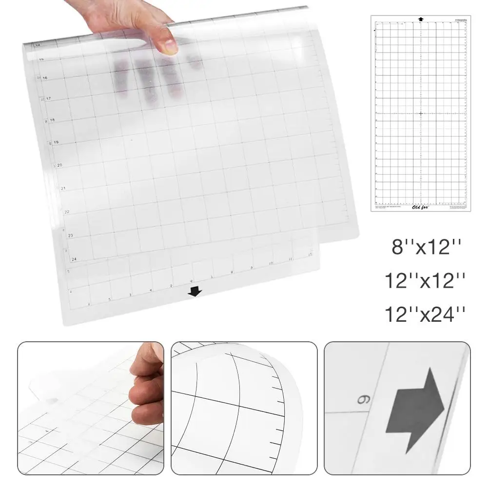

3pcs 12inch Replacement Cutting Board Mat Transparent Adhesive Mat Pad with Measuring Grid for Silhouette Plotter Machine