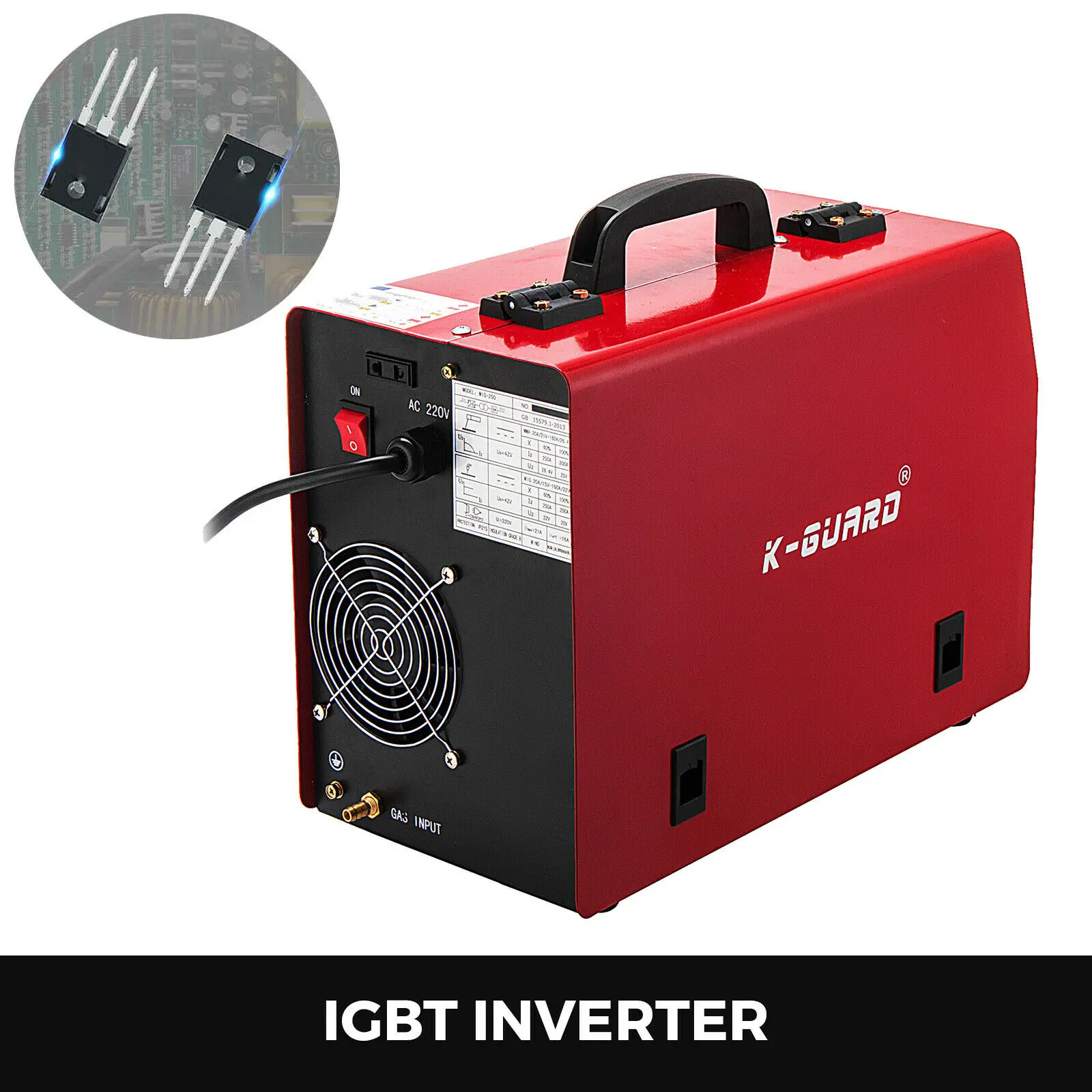 

280A welding machine red IGBT MIG welding machine inverter with accessories gas / airless MMA