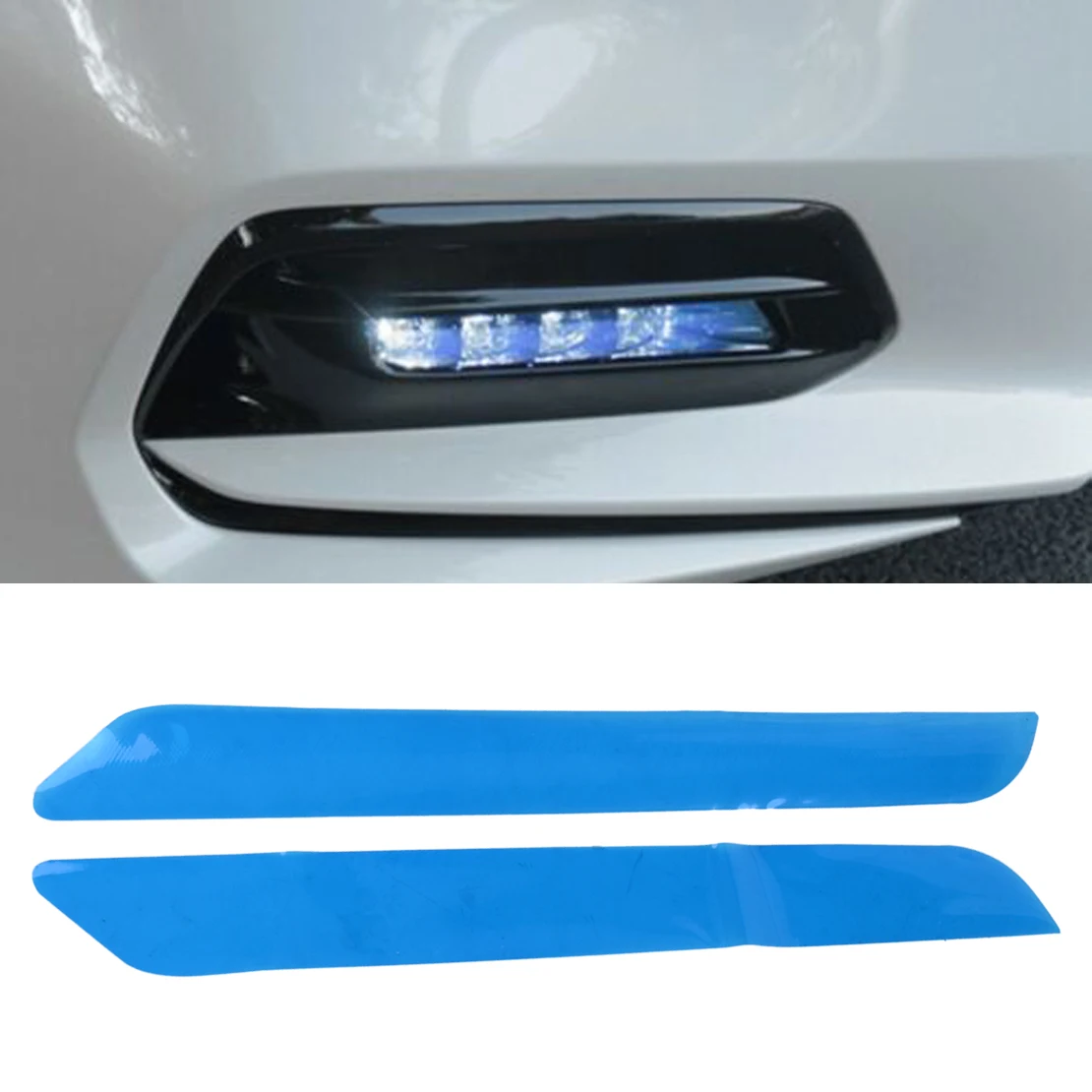 

DWCX 2pcs Blue Car Front Fog Light Lamp Cover Film Sticker Decal PVC Styling Fit For Honda Accord 2018 2019