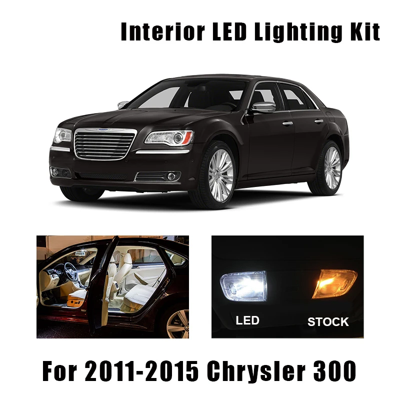 For 2011 2012 2013 2014 Chrysler 300 LED Lights Interior Package Kit WHITE 10PCS 