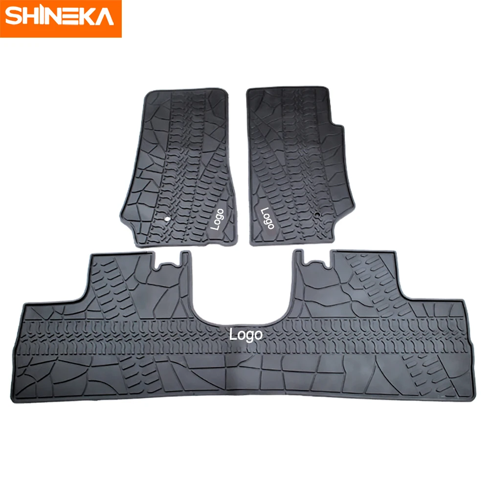 SHINEKA коврик для Jeep Wrangler JK 2007- 2/4 двери резиновый пол ножной Набор ковриков аксессуары для Jeep Wrangler JK