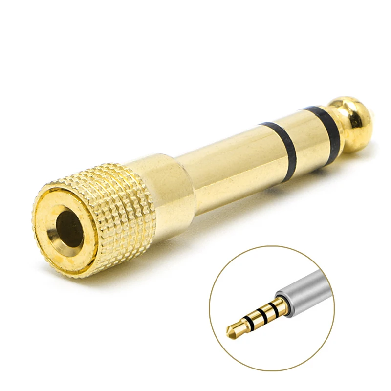 

6.5mm 1/4\"Male Plug To 3.5mm 1/8\" Female Jack Stereo Headphone Audio Adapter