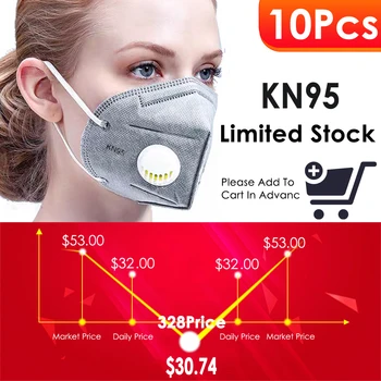 

10PCS Mask Folding Valved Dust Mask PM2.5 Anti Dust Formaldehyde Bad Smell Bacteria Proof Face Mouth Mask Safe Breathable