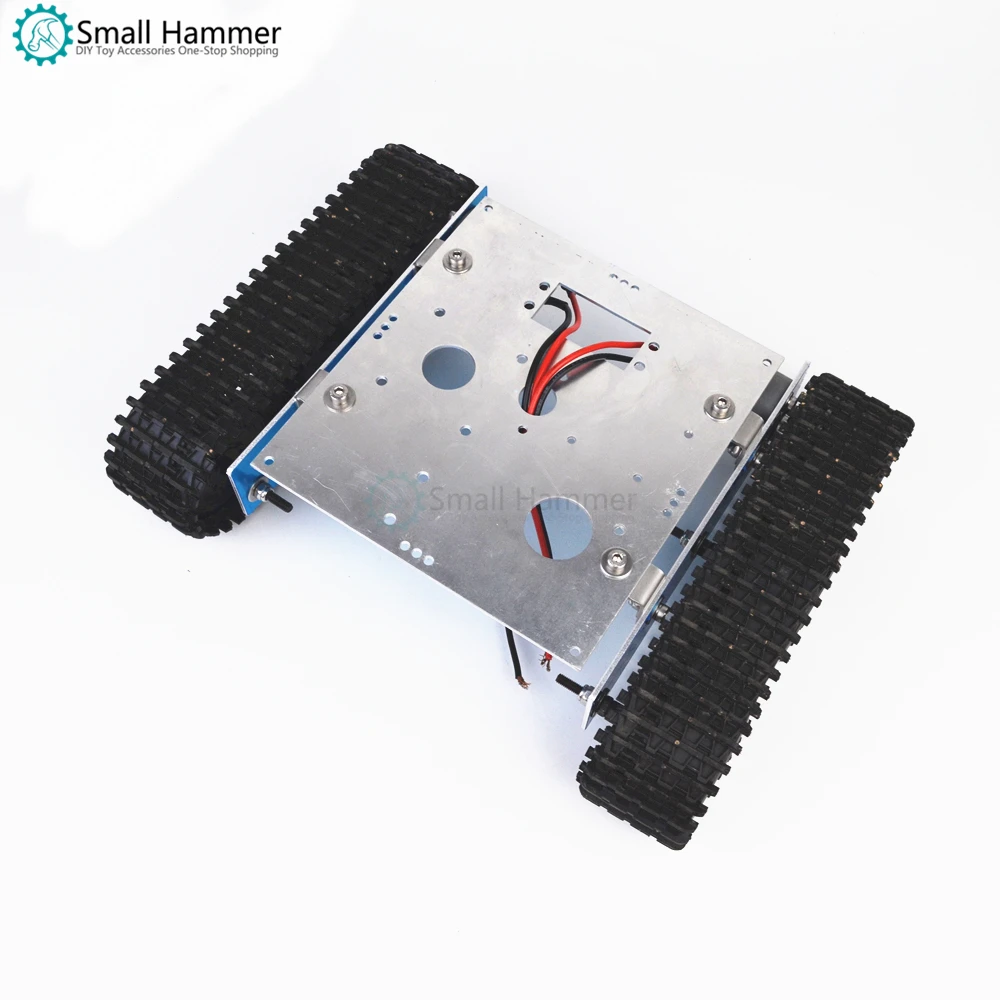 DC 9-12 В DIY Танк робот шасси Arduino Танк монтажный комплект Деревянный/алюминиевый/акриловый бак шасси может diy - Цвет: Aluminum tank