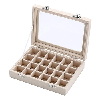 

Velvet Glass Jewelry Ring Display Box, Storage Box, Box Tray Earring Storage Box