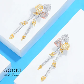

GODKI Korean Trendy Flower Dangle Earrings For Women Bohemian Seagull Drop Earring 2020 Brincos Female DIY Fashion Jewelry