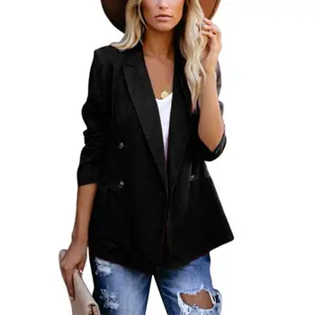 

Fashion Blazer Women Basic Notched Collar Solid Blazers Chic Tops Office Ladies Blazer Mujer Single Button Suit Jackets пиджак