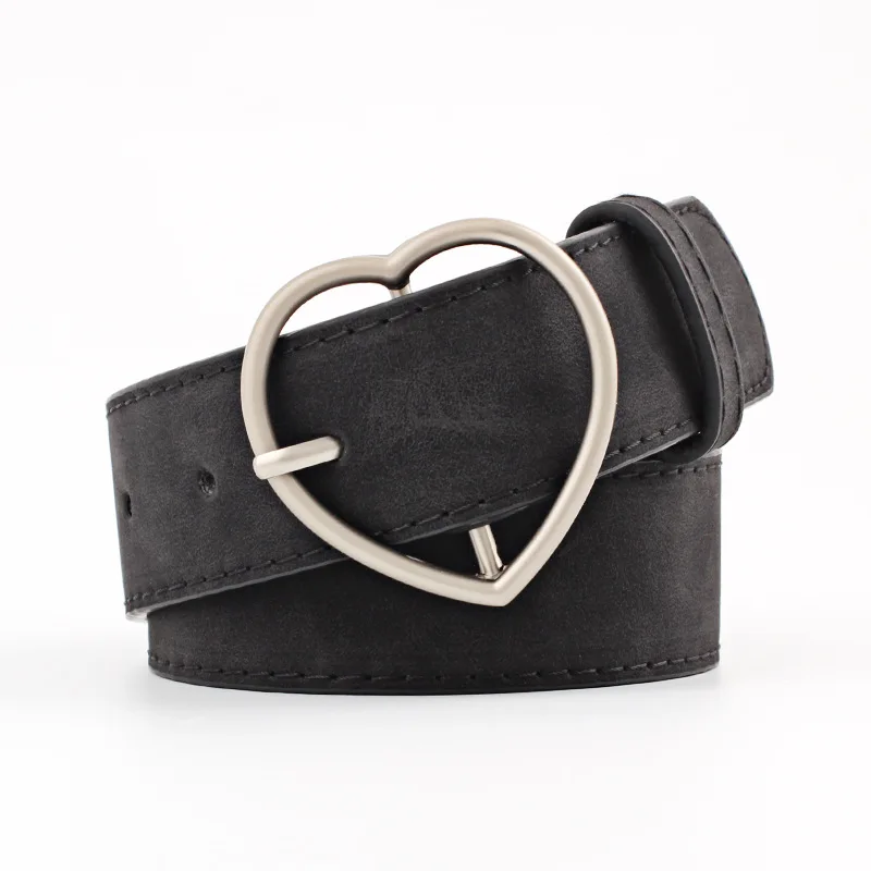 

2019 Fashio Metal Heart Buckle Corset Belt Wide Waist for Woman Black Quality Pu Pin belt for Dress Jeans Female Waistband Blet