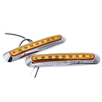 

2Pcs 9 Led Waterproof Car Truck Lorry Side Marker Light Tail Rear Lamps Indicator Marker Trailer Lights 12V/24V Amber