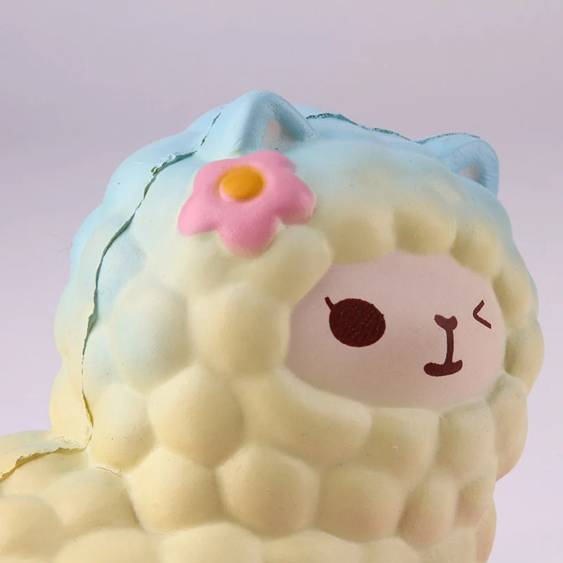 1 шт. Jumbo 11 см Kawaii медленно поднимающийся Bling Радуга овца/альпака мягкие милые животные сжимаемые хлеб торт ароматизированные игрушки