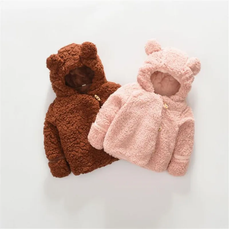 Baby Boy Coats Winter Plus Velvet Warm Jacket Hoodies Coats for Babies Long Sleeve Autumn Outerwear Infant Clothing 1-3 Years