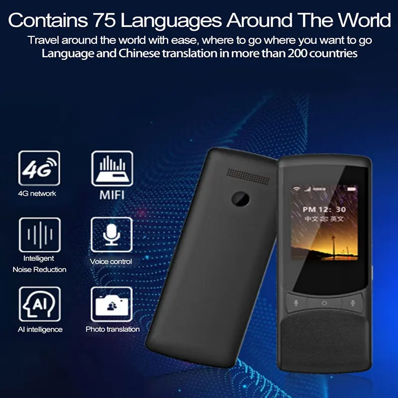 Z1 4G переводчик для карт 2 4 дюйма IPS экран Глобальная сеть + WIFI Поддержка 75 языков 1500