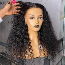 

Deep Curly Lace Front Wig Human Hair Wigs For Black Women Kinky Curly 4x4 Lace Closure Wig Prelucked T Part Lace Frontal Wig