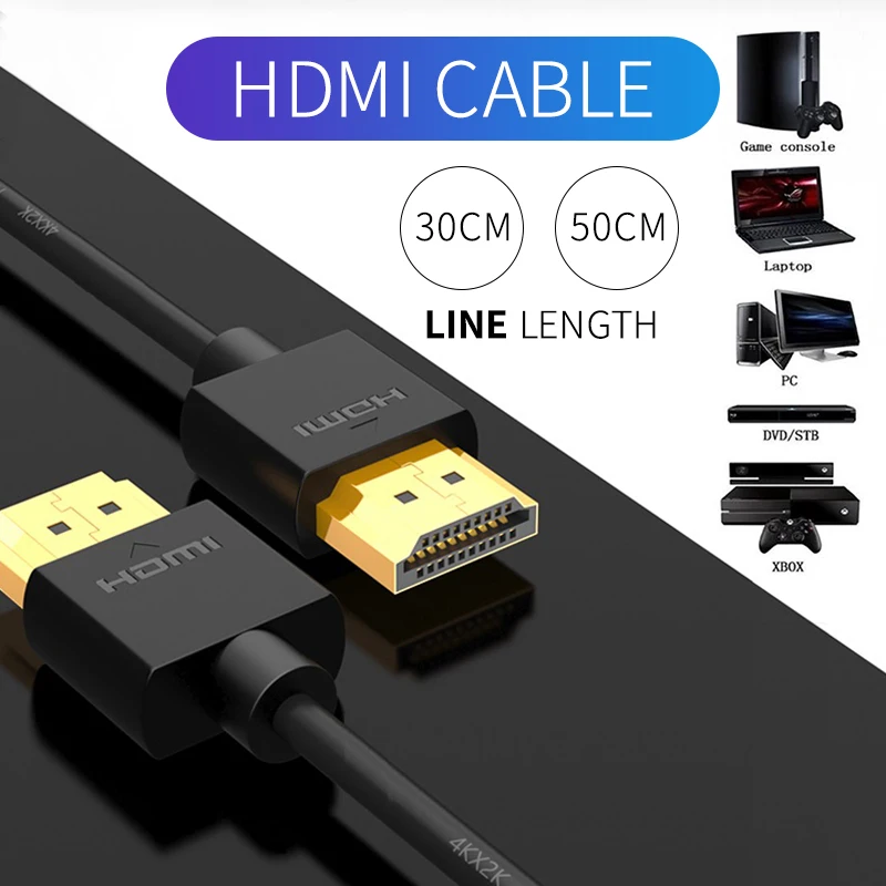 HDMI-совместимый кабель-тонкая Квадратная Головка Высокоскоростная поддержка