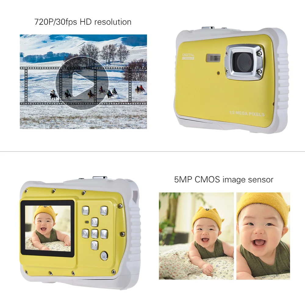 720P HD Цифровая камера видеокамера 5MP CMOS сенсор 2," ЖК-экран 3 метра водонепроницаемый со встроенным микрофоном детская камера