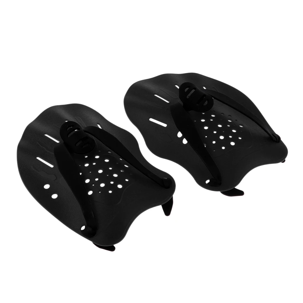 Аксессуары для плавания Verstelbare ручной ласты перчатки плавательные ласты для рук - Цвет: Black