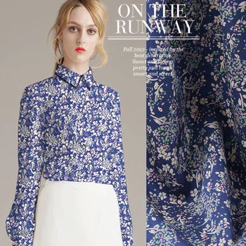 

114 cm wide printed silk fabric 19mm breathable comfortable silk shirt clothing fabric wholesale silk cloth