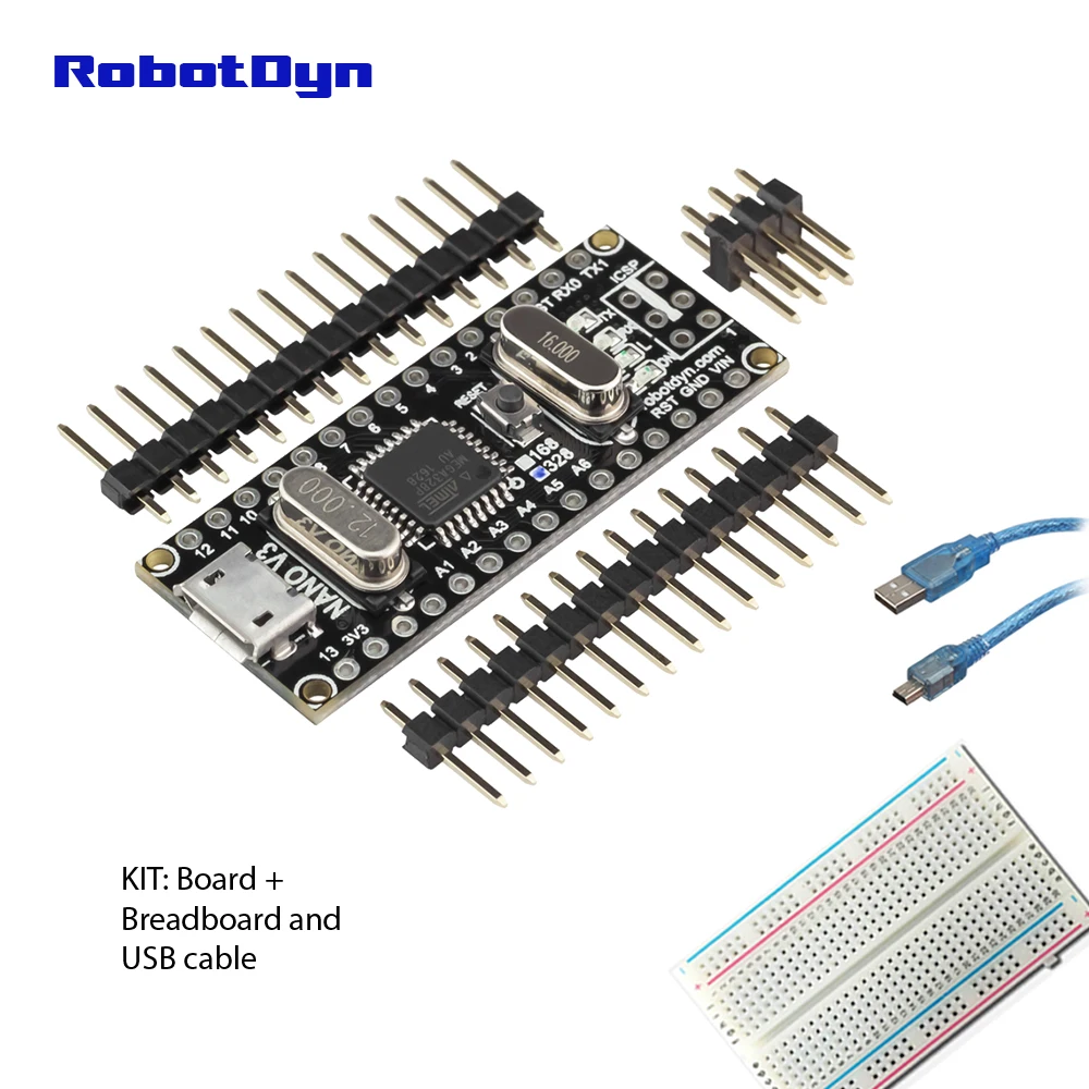 NANO V3 ATmega328(16MHz) / CH340G, MicroUSB-порт